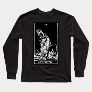 VIII. Strength Tarot Card | Obsidian and Pearl Long Sleeve T-Shirt